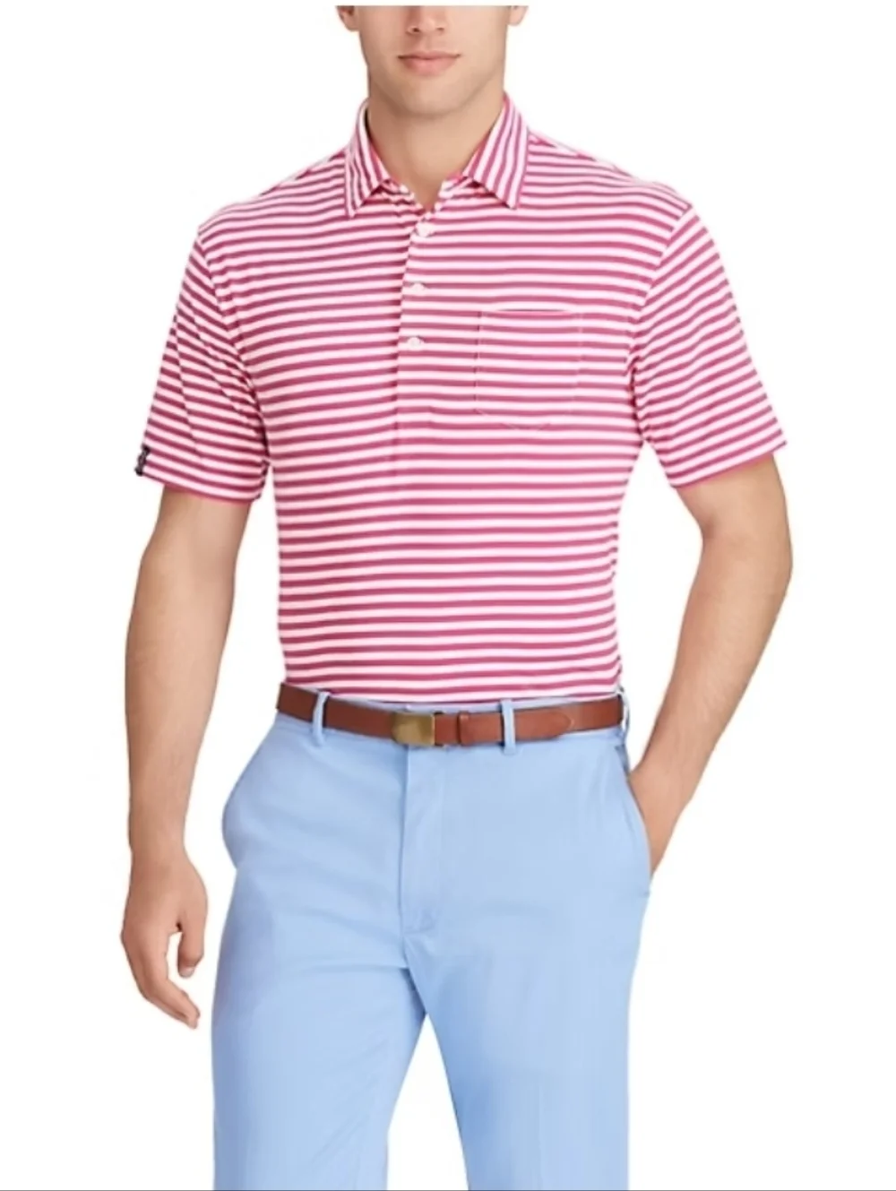 Ralph Lauren Lisle Golf Polo Classic Short-Sleeve Polo Magenta/White Size Large